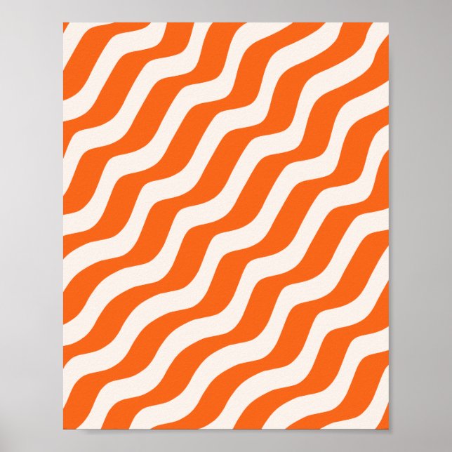 Affiche Lignes Abstraites de bandes rétro Vagues Vintages  (Devant)