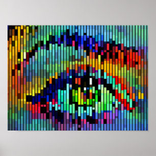 Affiche Lignes Abstraites géométriques femmes oeil Art ori