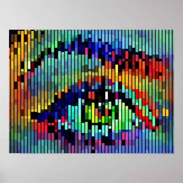 Affiche Lignes Abstraites géométriques femmes oeil Art ori (Devant)