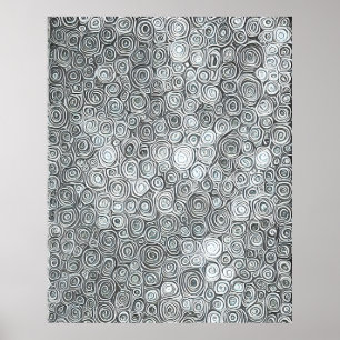 Affiche Lignes Abstraites Lineal noir gris blanc
