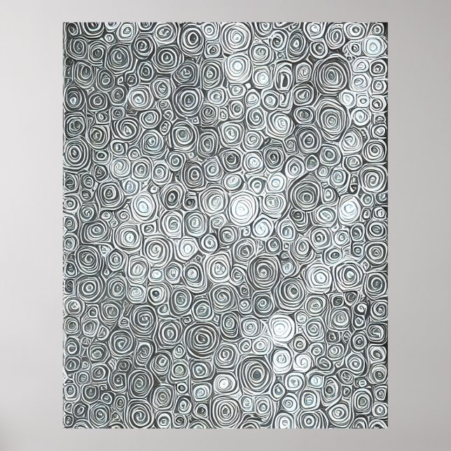 Affiche Lignes Abstraites Lineal noir gris blanc (Devant)
