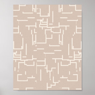 Affiche Lignes abstraites minimalistes beige neutre