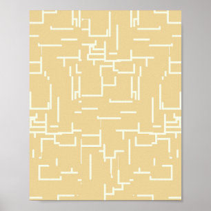 Affiche Lignes Abstraites minimalistes Jaune