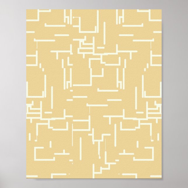 Affiche Lignes Abstraites Minimalistes Jaunes (Devant)