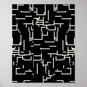 Affiche Lignes Abstraites minimalistes Noir