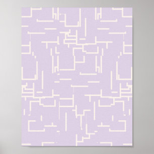 Affiche Lignes Abstraites minimalistes Pastel Purple