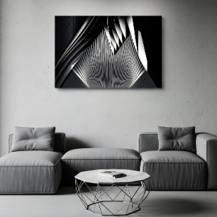 Affiche Lignes Abstraites Modernes Architecture 3D