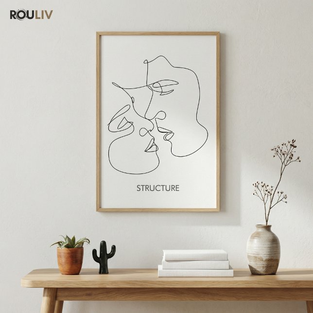 Affiche Lignes Architecturales Minimalistes Abstraites Mod (Minimalist Architectural Lines Abstract Modern Ivory Japandi Wall Art)