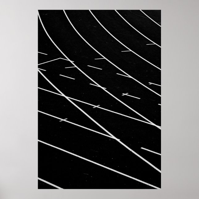 Affiche Lignes blanches sur le terrain de piste (Devant)