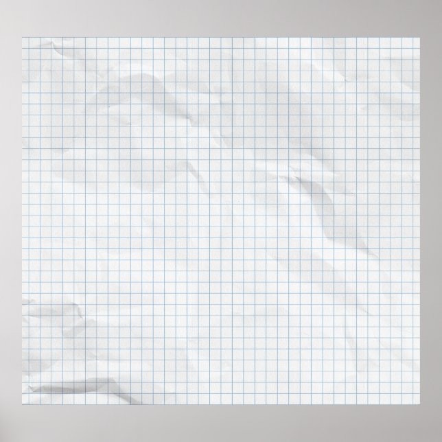 Affiche Lignes bleues en papier recadré blanc (Devant)