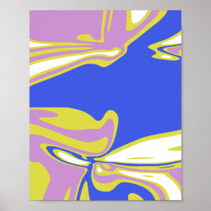 Affiche Lignes courbes fluides dans un motif abstrait en c