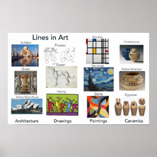 Affiche Lignes dans l'art, Salle d'art