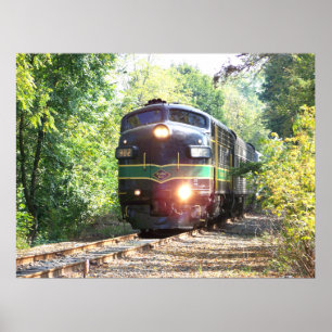 Affiche Lignes de chemin de fer de lecture locomotive