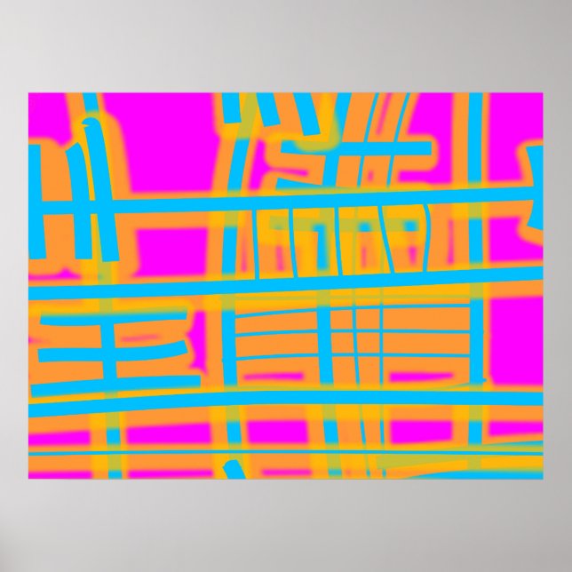 Affiche "Lignes de communication" Abstraites (Devant)