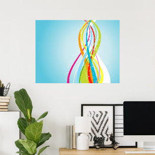 Affiche Lignes de couleurs arc-en-ciel