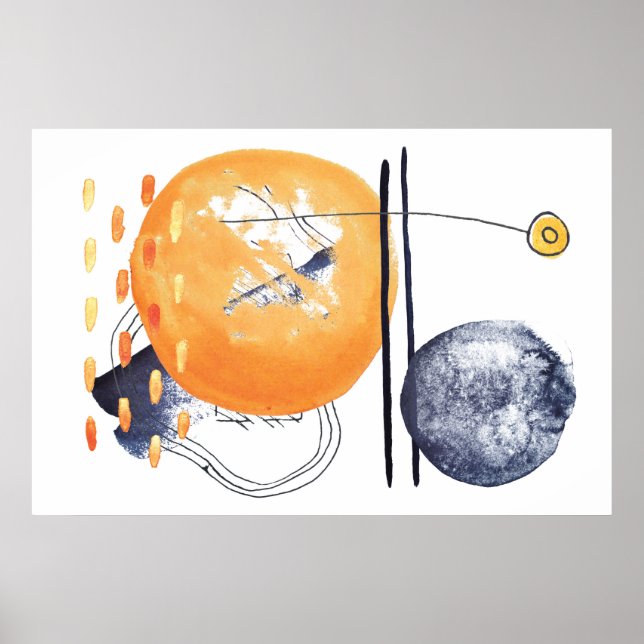 Affiche Lignes de formes géométriques Abstraites modernes (Devant)