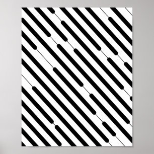Affiche Lignes de hachage noir diagonale