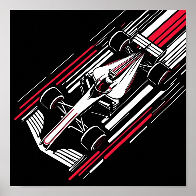 Affiche Lignes de vitesse de voiture de course de formule  (Devant)