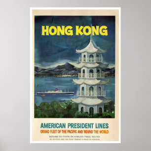 Affiche Lignes de voyage du président américain de l'art d
