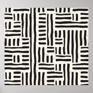 Affiche Lignes dessinées à la main, texture grossière et t