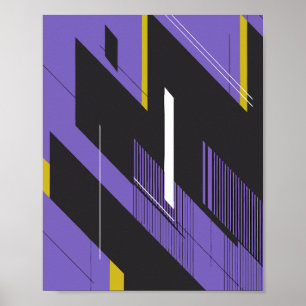 Affiche Lignes dynamiques et couleurs contrastées