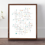 Affiche Lignes Et Points Du Milieu Du Siècle Funky Rétro<br><div class="desc">Cette affiche moderne et amusante du milieu du siècle,  avec ses lignes et ses points,  est sûr d'ajouter un peu rétro fabuleux à votre mur!</div>