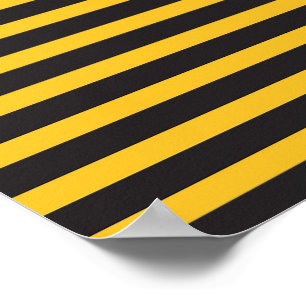 Affiche Lignes géométriques horizontales jaunes noires Abe