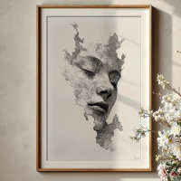 Lignes Hypnotiques : Portrait De Visage Monochrome