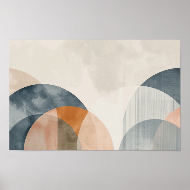 Affiche Lignes intersectées courbes avec espace de copie (Devant)