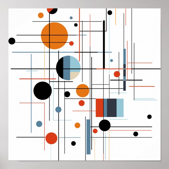 Affiche Lignes minimalistes modernes géométriques abstrait (Devant)