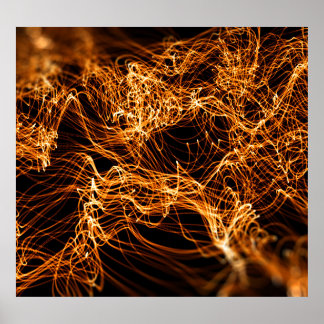 Affiche Lignes ondulées, particules rondes, théorie des co