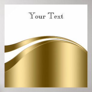 Affiche Lignes or et blanc