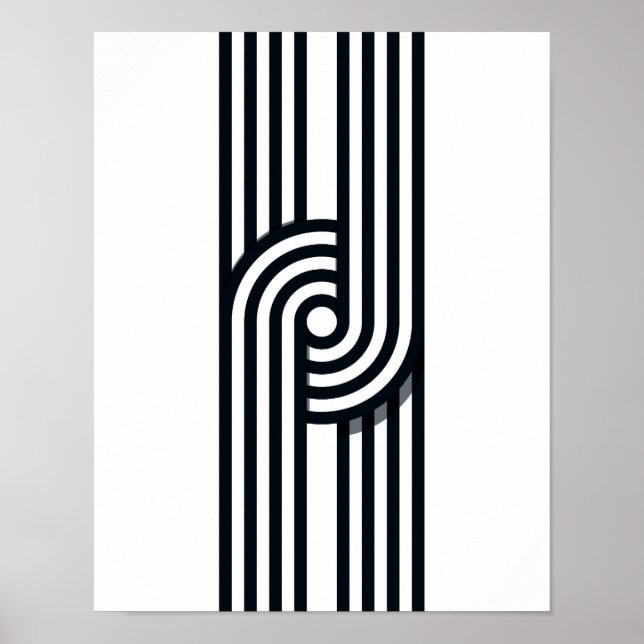 Affiche Lignes parallèles Art Print - Ligne noire et blanc (Devant)