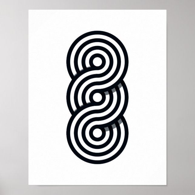 Affiche Lignes parallèles Art Print - Ligne noire et blanc (Devant)