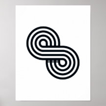 Lignes parallèles Art Print - Ligne noire et blanc