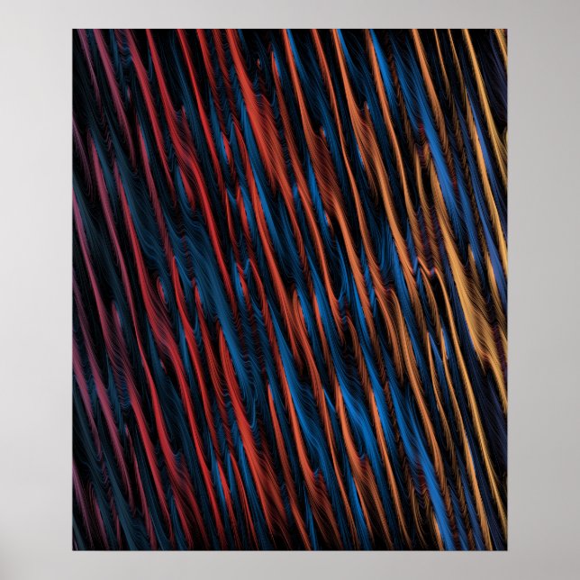 Affiche Lignes soyeuses abstraites  (Devant)