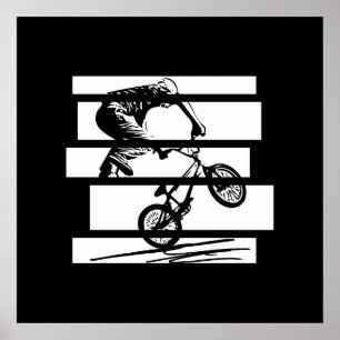 Affiche Lignes urbaines Silhouette BMX Wheelie