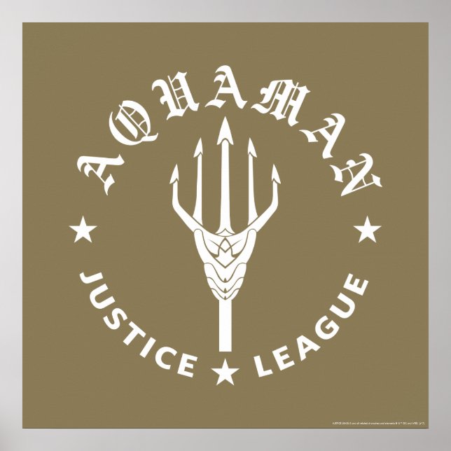 Affiche Ligue de Justice | Aquaman Retro Trident Emblem (Devant)