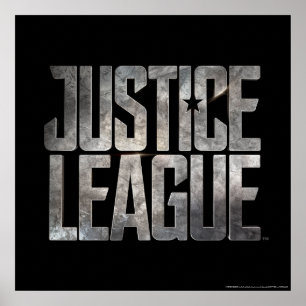 Affiche Ligue de Justice   Logo métallique de la Ligue de 