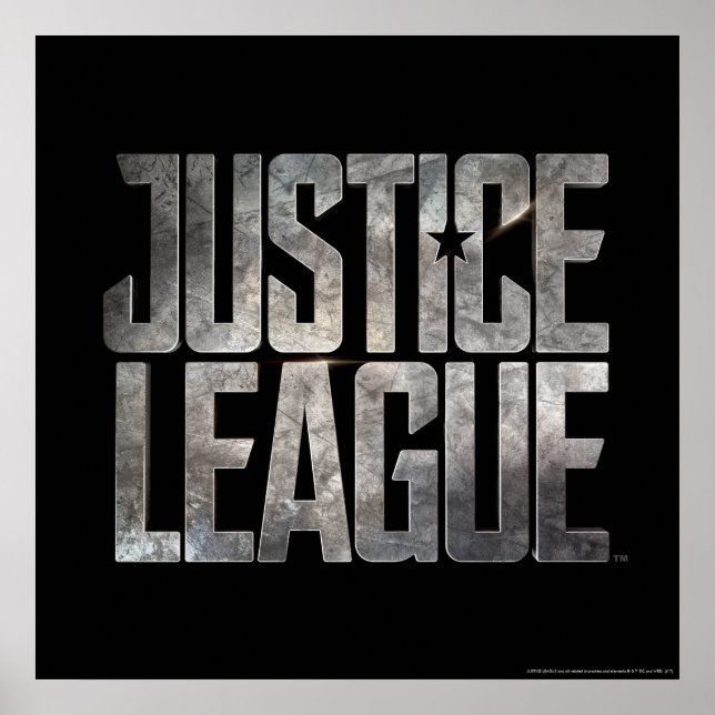 Affiche Ligue de Justice | Logo métallique de la Ligue de  (Devant)
