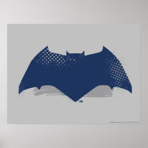 Affiche Ligue de Justice   Symbole Batman de brosse et dem