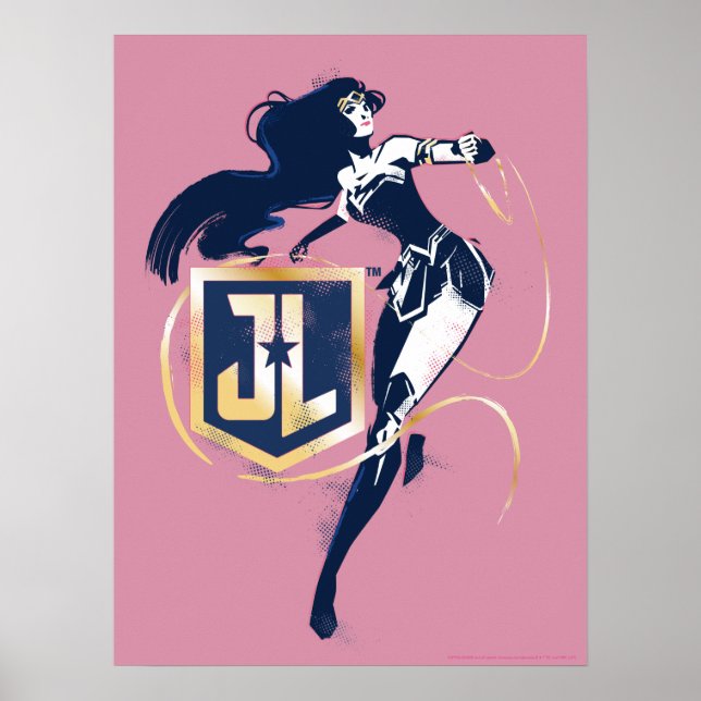 Affiche Ligue de Justice | Wonder Woman & JL Icon Pop Art (Devant)