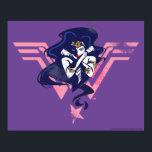 Affiche Ligue de Justice | Wonder Woman & Symbol Pop Art<br><div class="desc">Découvrez la Femme-Merveilleuse de la Ligue de la Justice posée avec ses bras croisés,  placée sur son logo rose Wonder Woman. Ce graphisme noir à contraste élevé est accentué de points mi-teintes pour lui donner une sensation de bande dessinée nostalgique.</div>