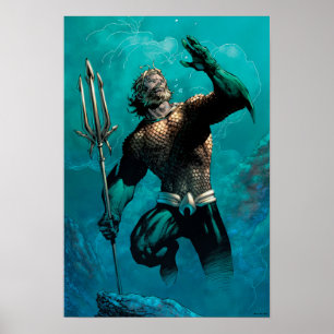 Affiche Ligue Justice #10 Aquaman Noyé Variant de Terre