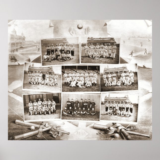 Affiche Ligue nationale de baseball 1888 (Devant)