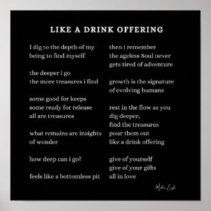 Affiche Like A Drink Offre d'encouragement poème poésie