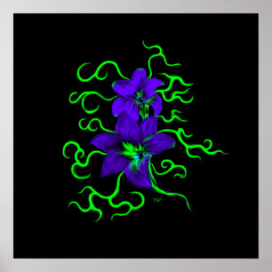 Affiche lila Lilie Blume