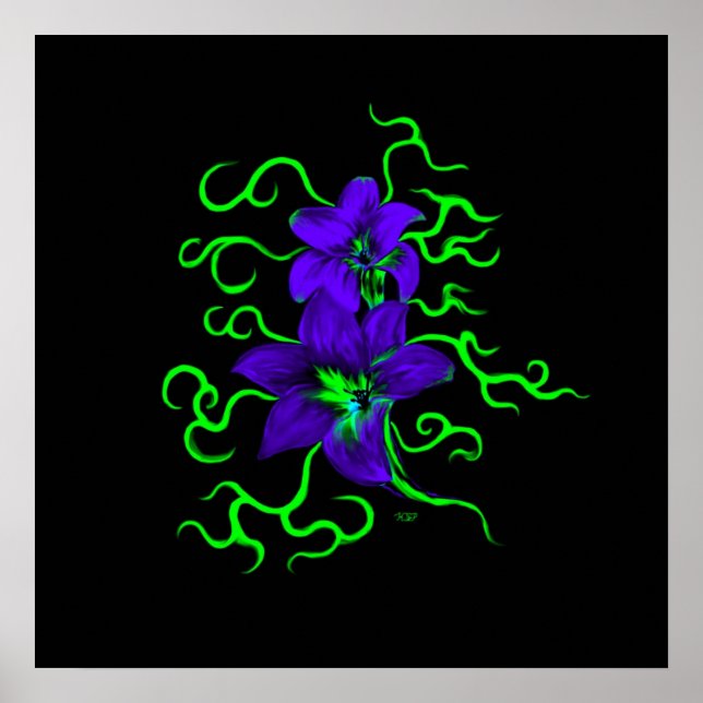 Affiche lila Lilie Blume (Devant)