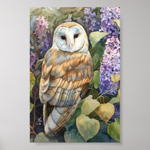 Affiche Lilac Barn Owl Imprimer et télécharger