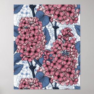 Affiche Lilac en rose et bleu
